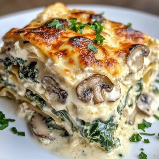 Cremige Lasagne mit Spinat und Pilzen: Ein Gedicht für den Gaumen