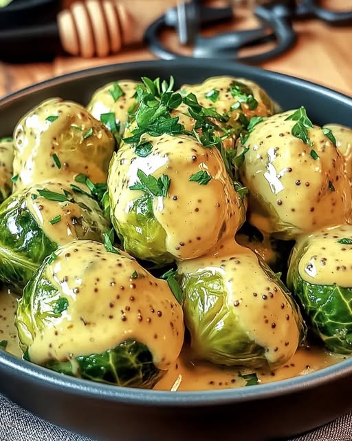 Das könnte ich jeden Tag essen, Rosenkohl in einer cremigen Frischkäse-Senf-Sauce