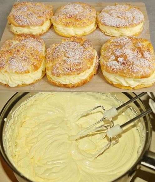 Knusprige Blätterteig-Traumteilchen mit Vanille-Sahne