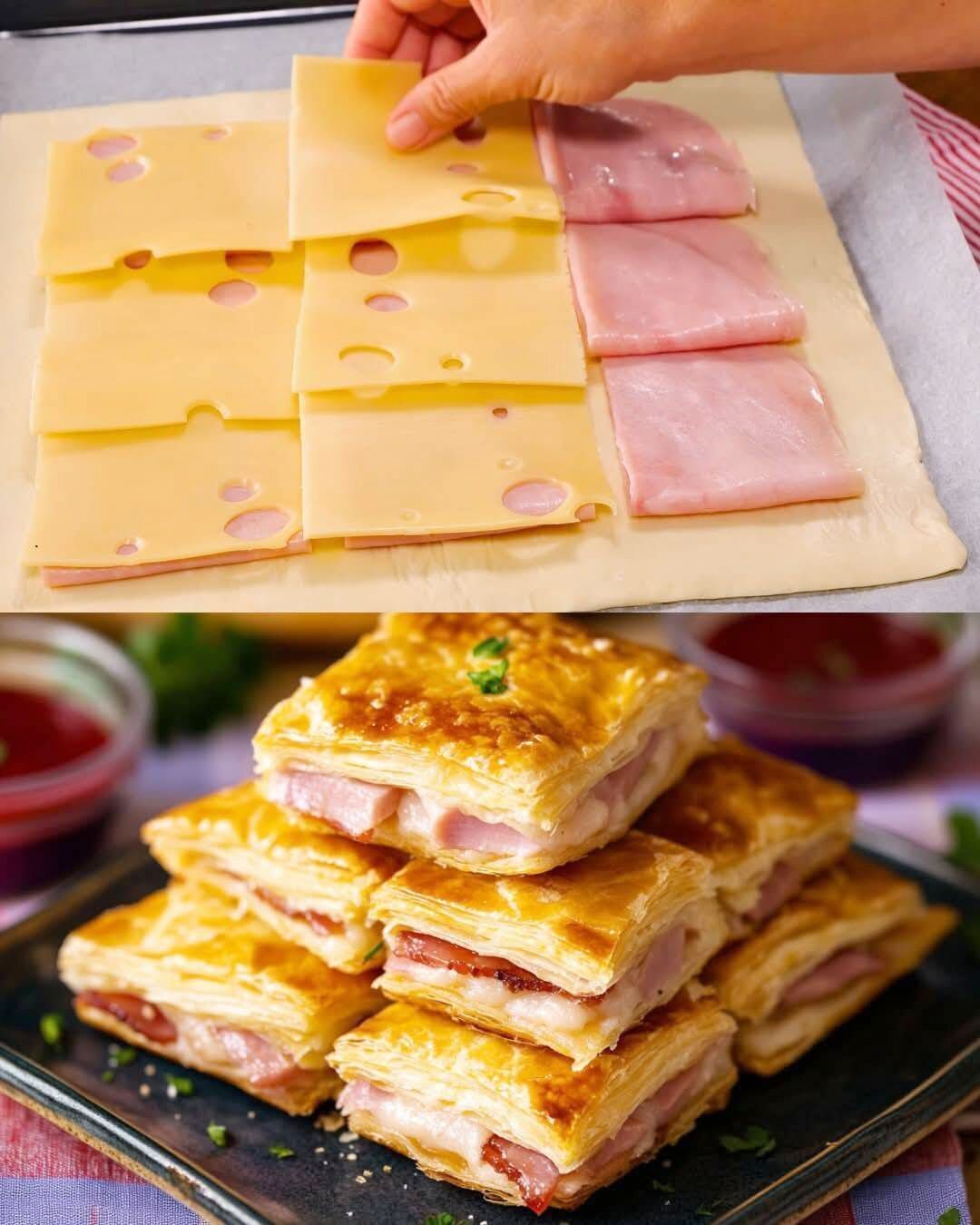 Blätterteig-Snack mit Schinken und Käse: Der schnelle Genuss für Faule!