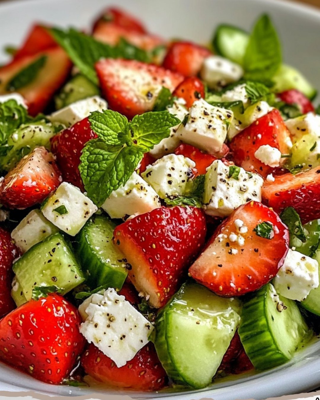 🍓🥒 Frisch, fruchtig, fantastisch: Erdbeer-Gurkensalat mit Minze & Feta!