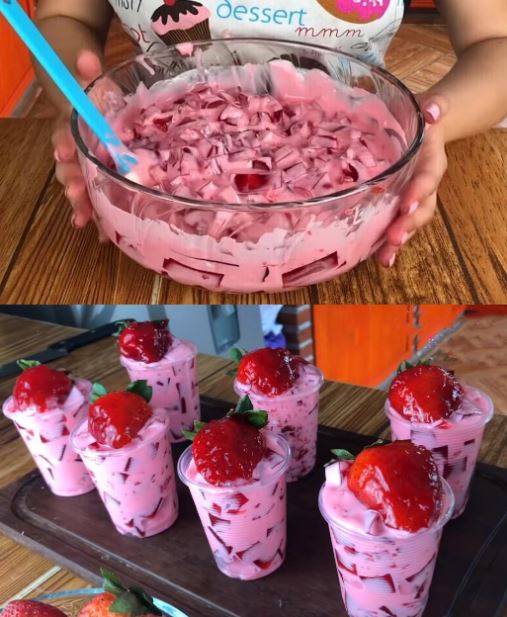 🍓 Erdbeer-Dessert mit Joghurt – blitzschnell, leicht & unwiderstehlich!
