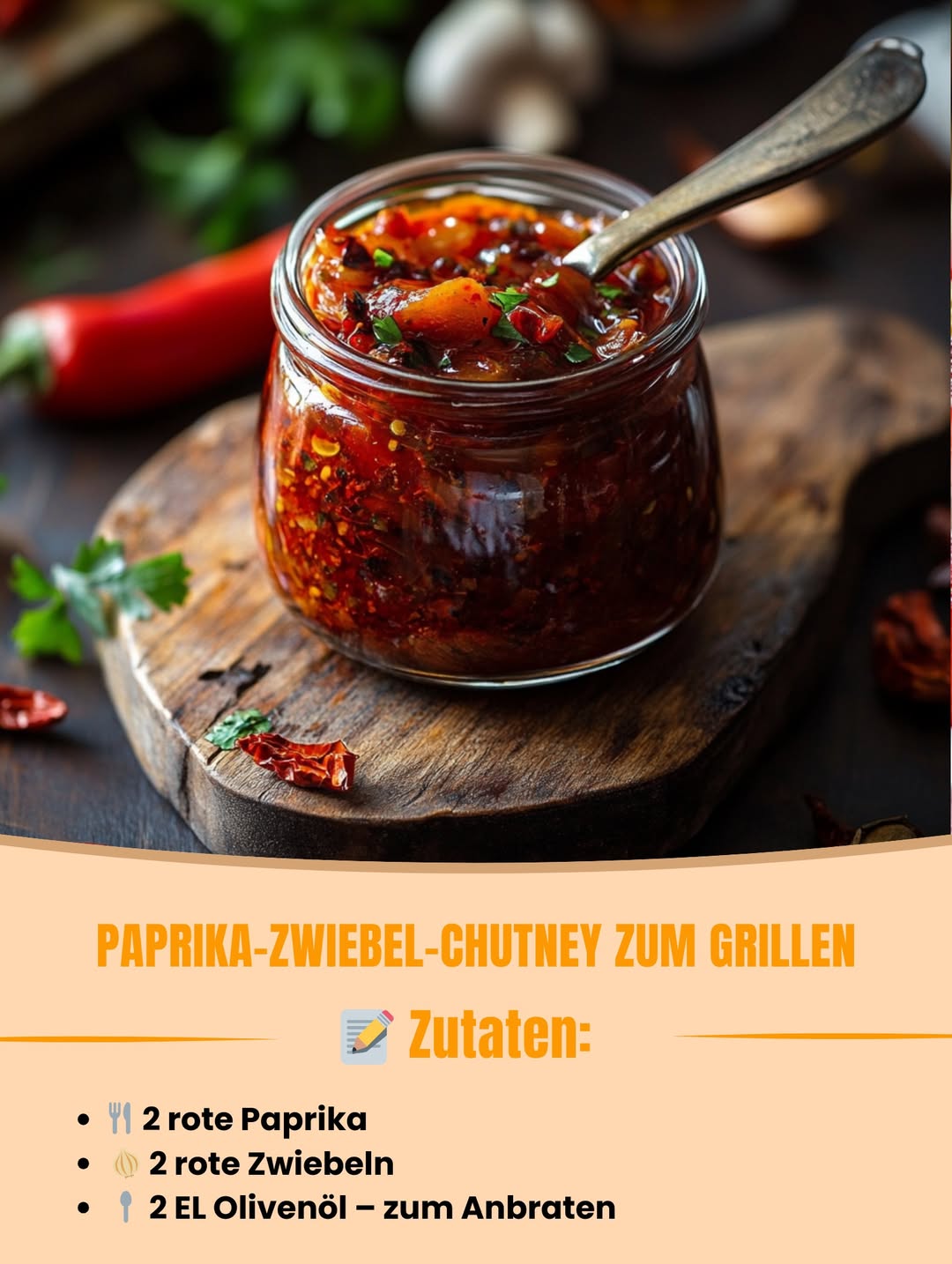 🌶️ Paprika-Zwiebel-Chutney – Süß, würzig & perfekt zum Grillen! 🧅🔥✨