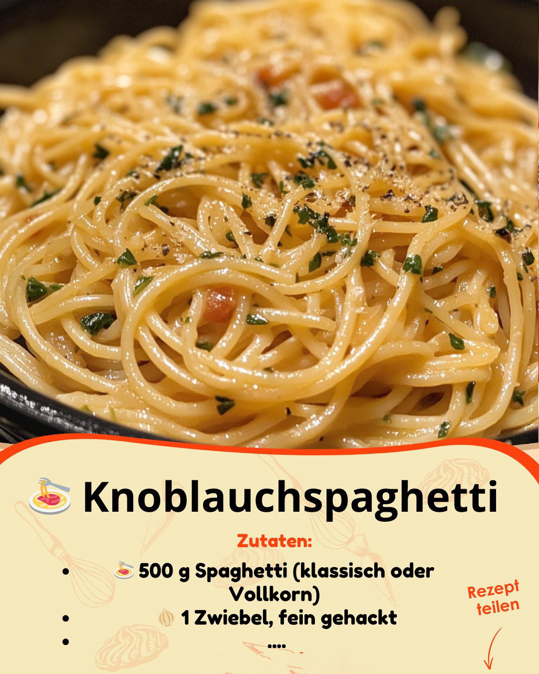 🍝 Die schnelle Pasta mit wenig Zutaten – Knoblauchspaghetti Traum-Kombi!