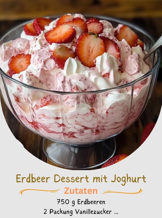 🍓 Ein wahrer Traum – Erdbeer Dessert mit Joghurt in nur 2–3 Minuten!