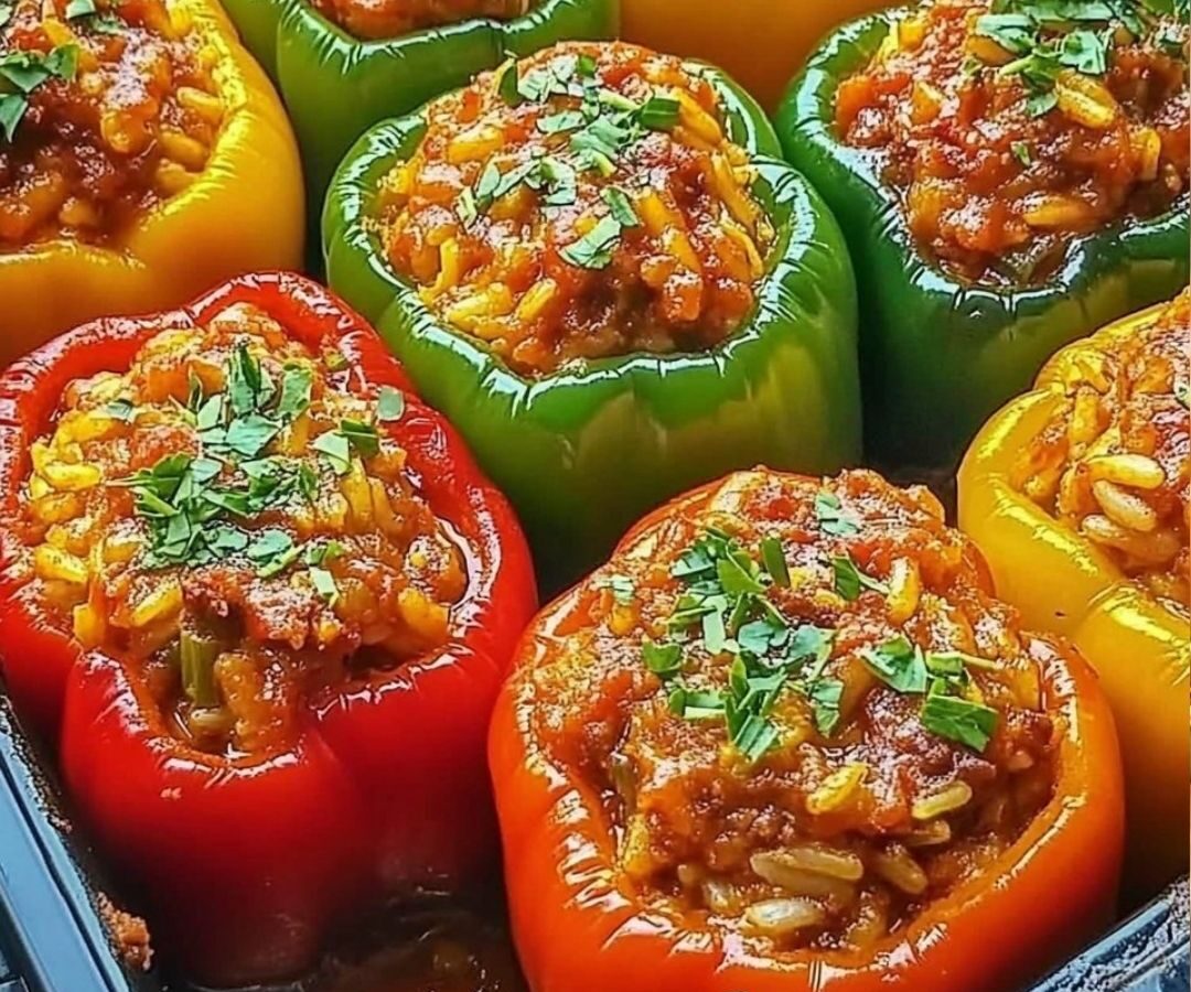 🌶️ Gefüllte Paprika mit Hackfleisch und Reis