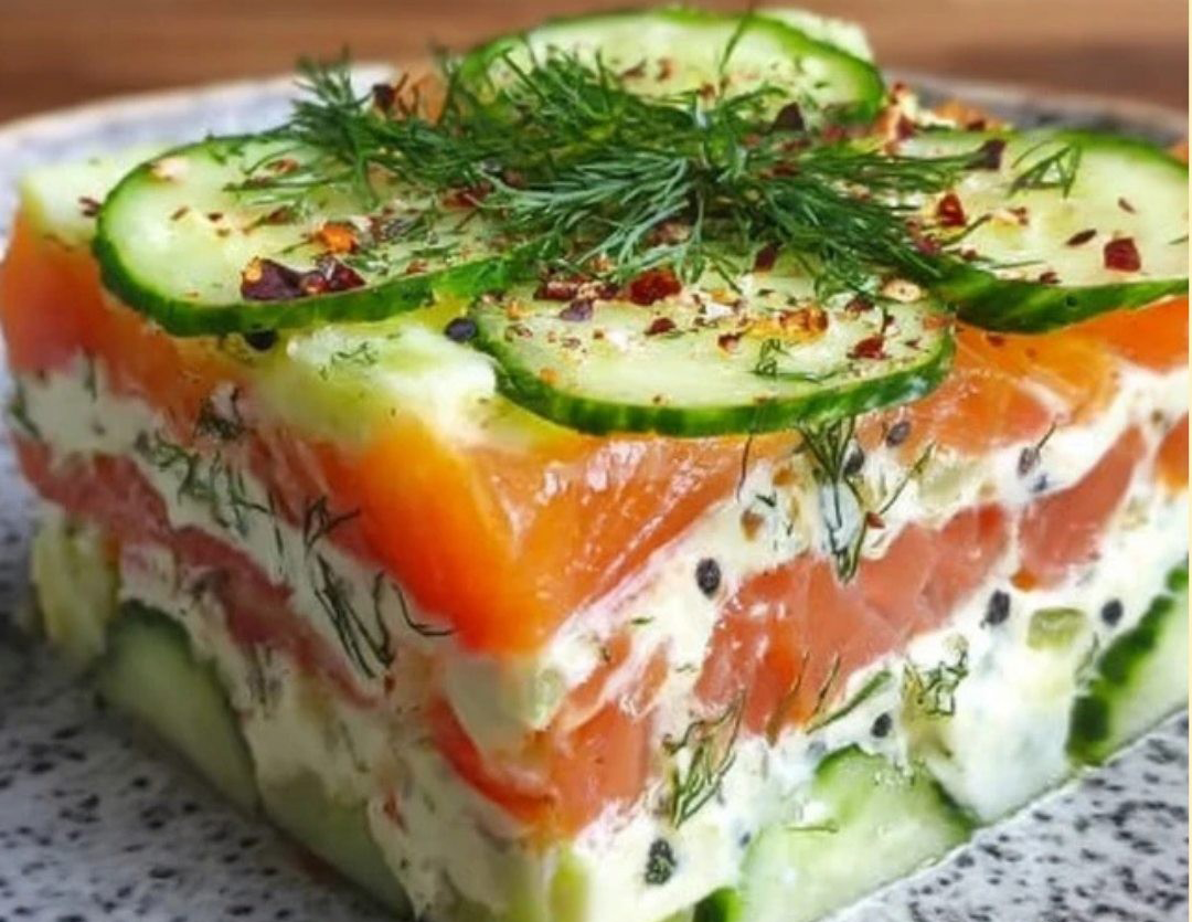😋 Kalte Lasagne mit Gurke, Lachs und Dill – erfrischend, leicht & raffiniert!
