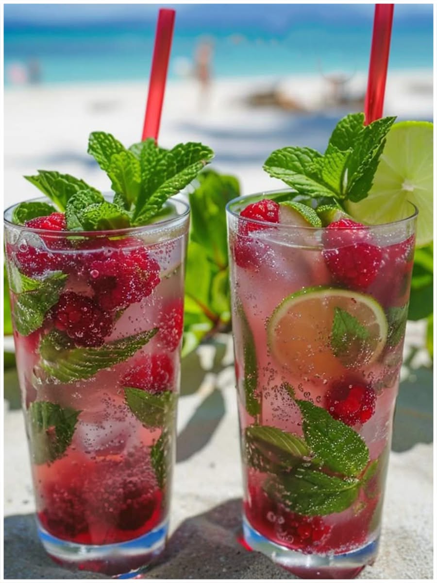 🍹 Himbeer-Minz-Sommerdrink – Alkoholfrei oder als Cocktail ❤😘