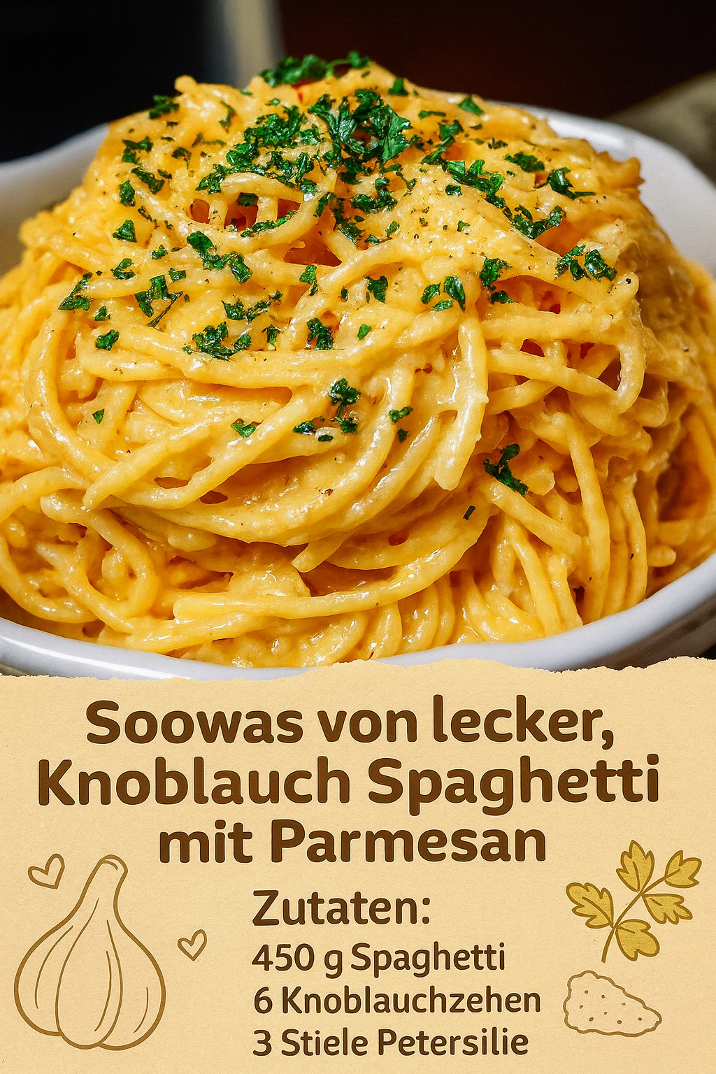 Soowas von lecker, Knoblauch Spaghetti mit Parmesan