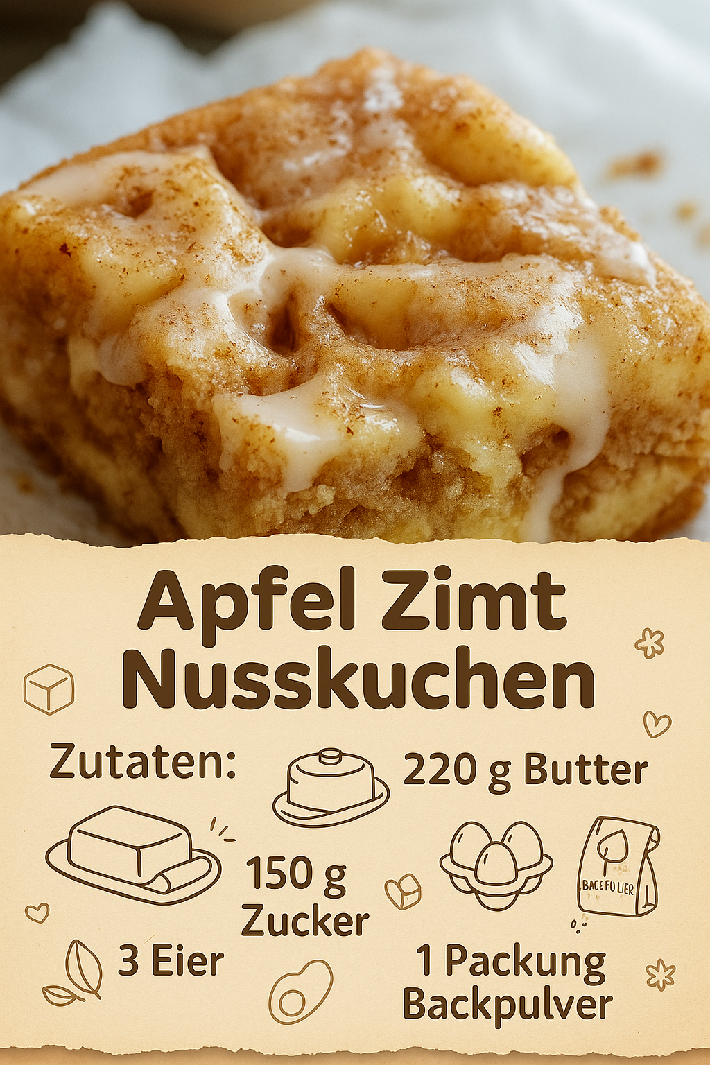 🍏✨ Unfassbar lecker – Apfel-Zimt-Nusskuchen in wenigen Minuten gemacht