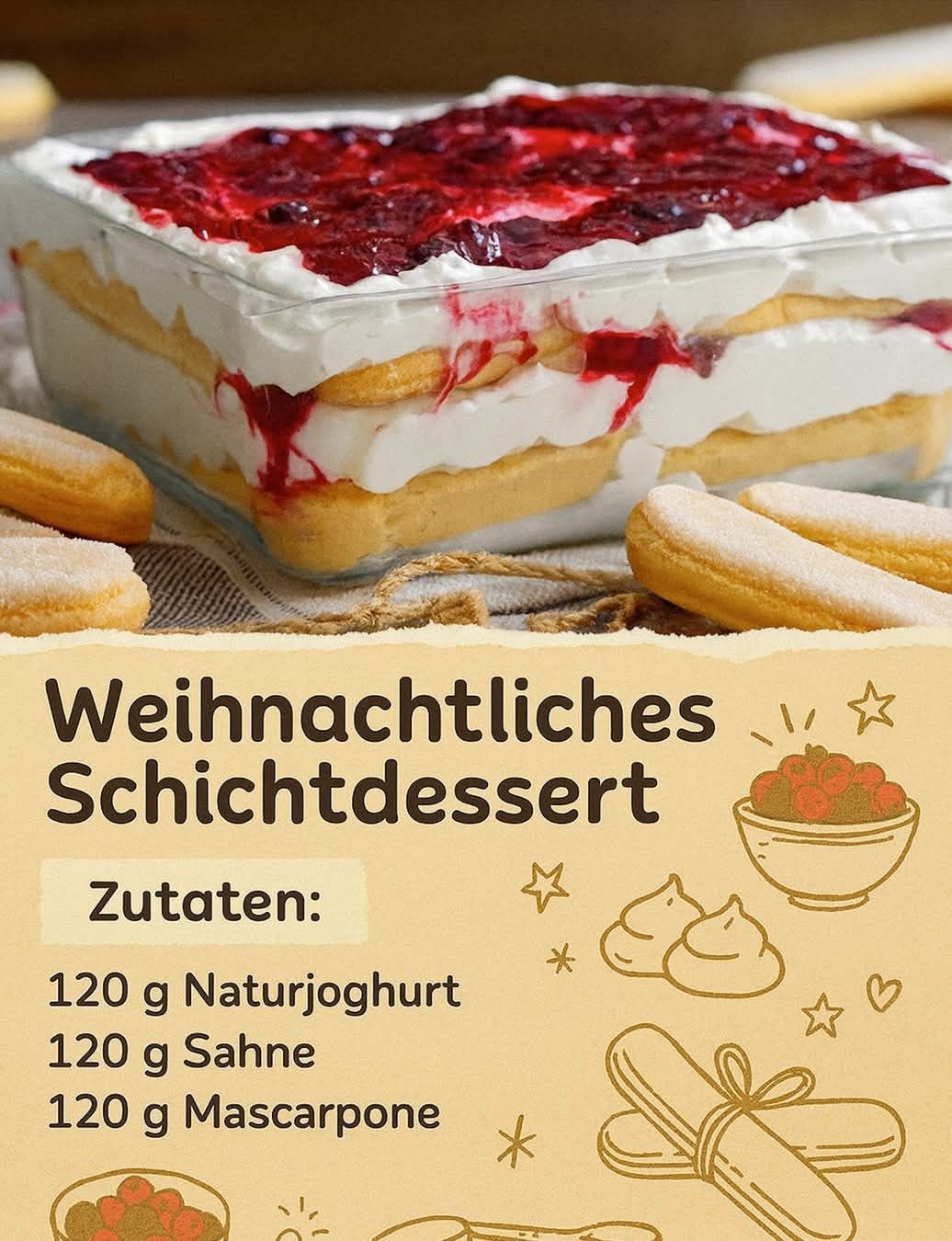 ✨ Weihnachtliches Schichtdessert voller Weihnachtszauber 🎄
