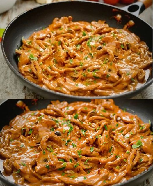 🥘 Schnitzelstreifen in Senfsahnesauce – das liebt die ganze Familie