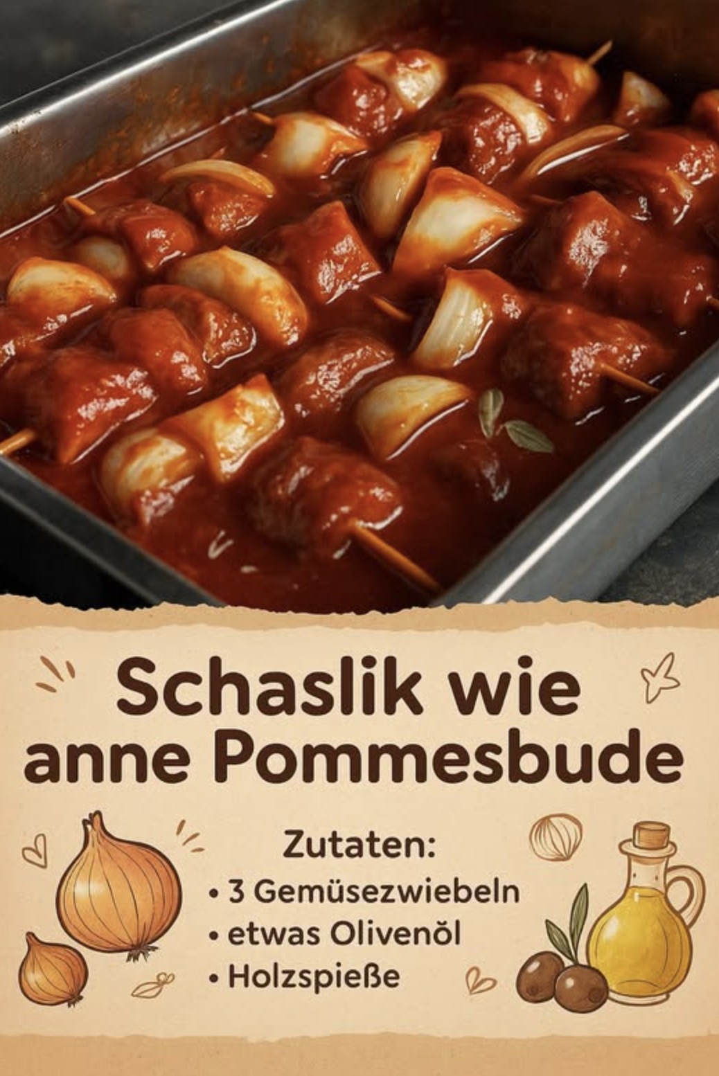 Schaschlik mit selbstgemachter Schaschliksoße – einfach lecker!