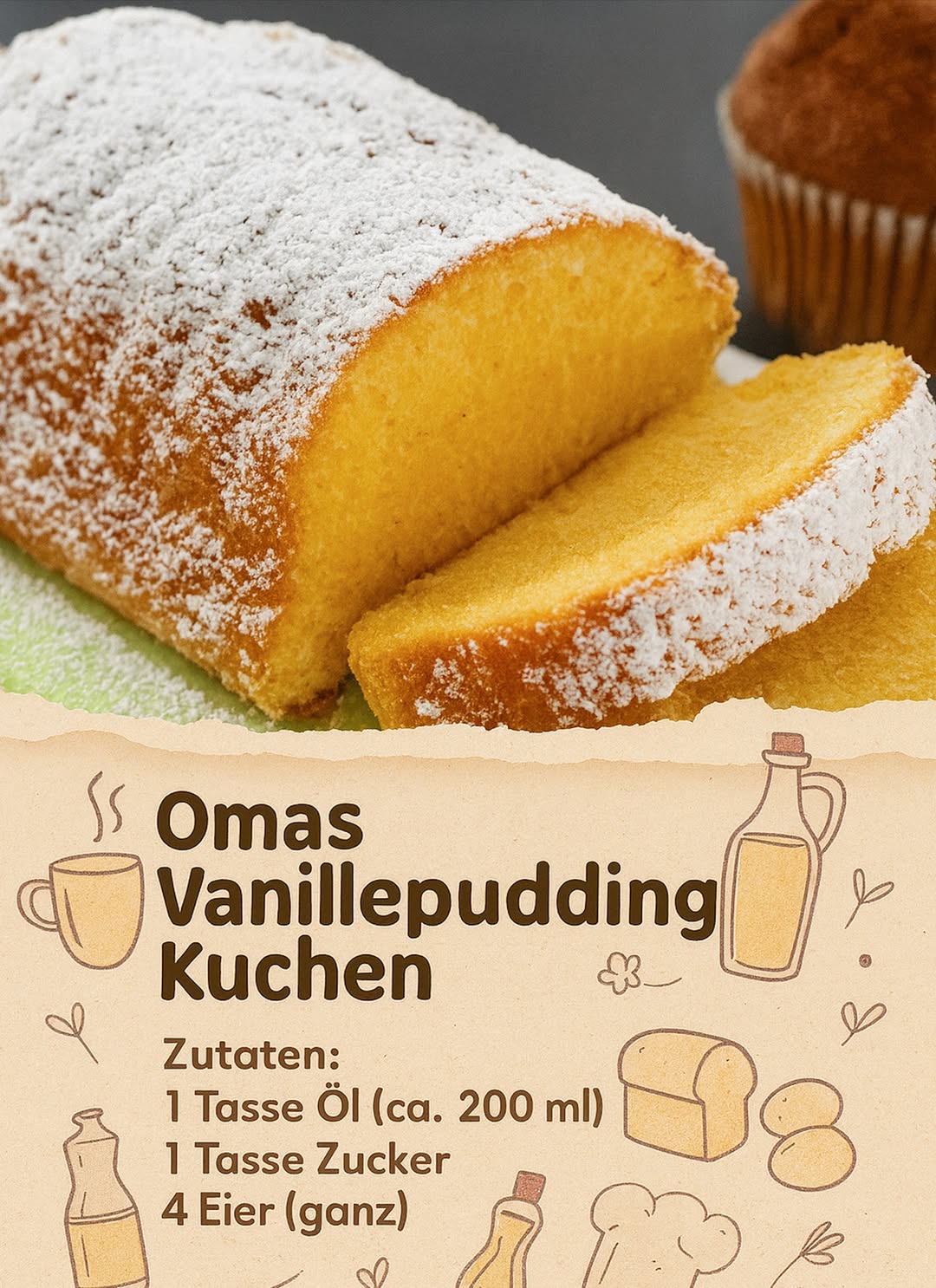 Omas himmlischer Vanillepudding-Kuchen – einfach & unglaublich saftig! 🍰✨