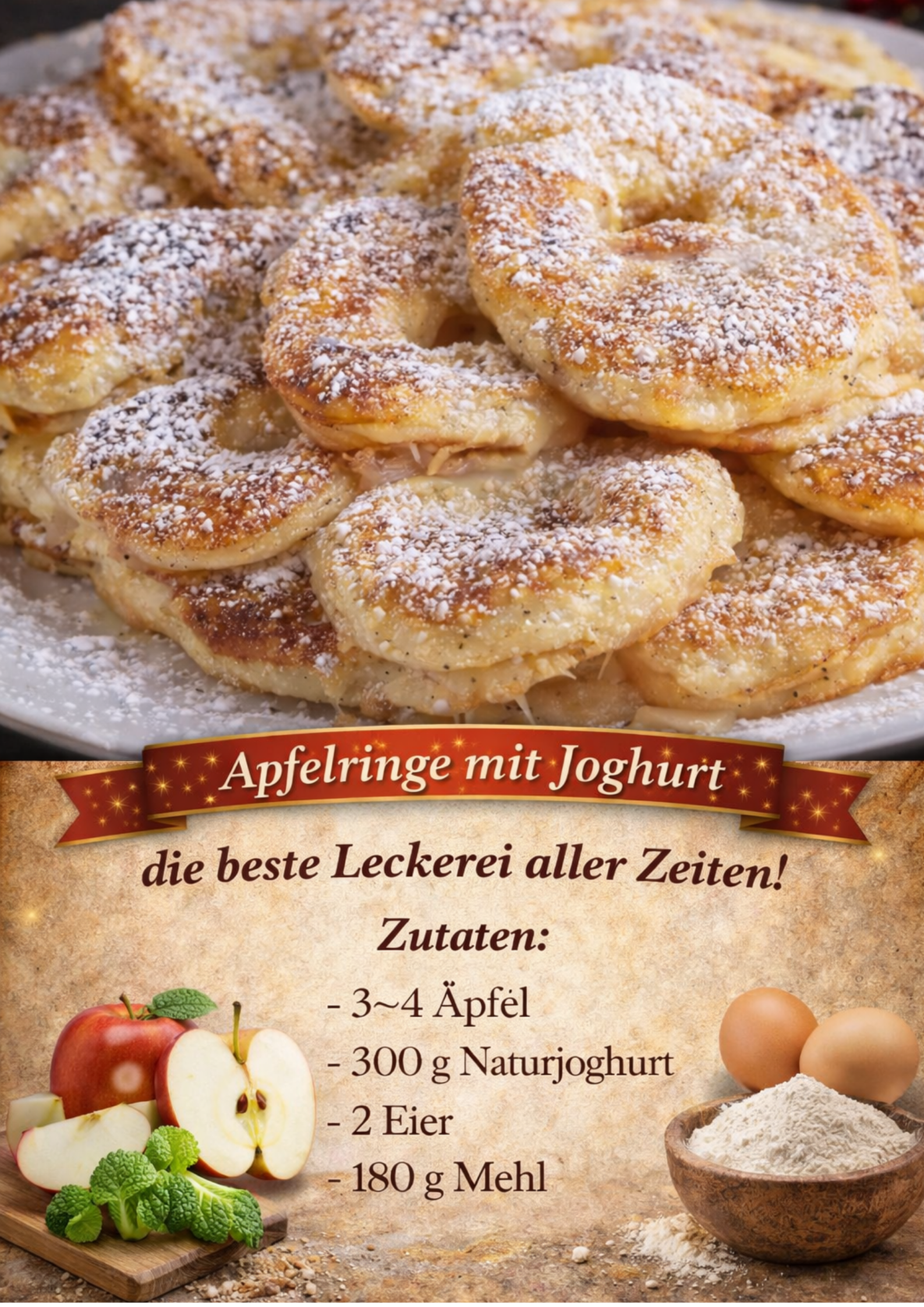 Apfelringe mit Joghurt – die beste Leckerei aller Zeiten!