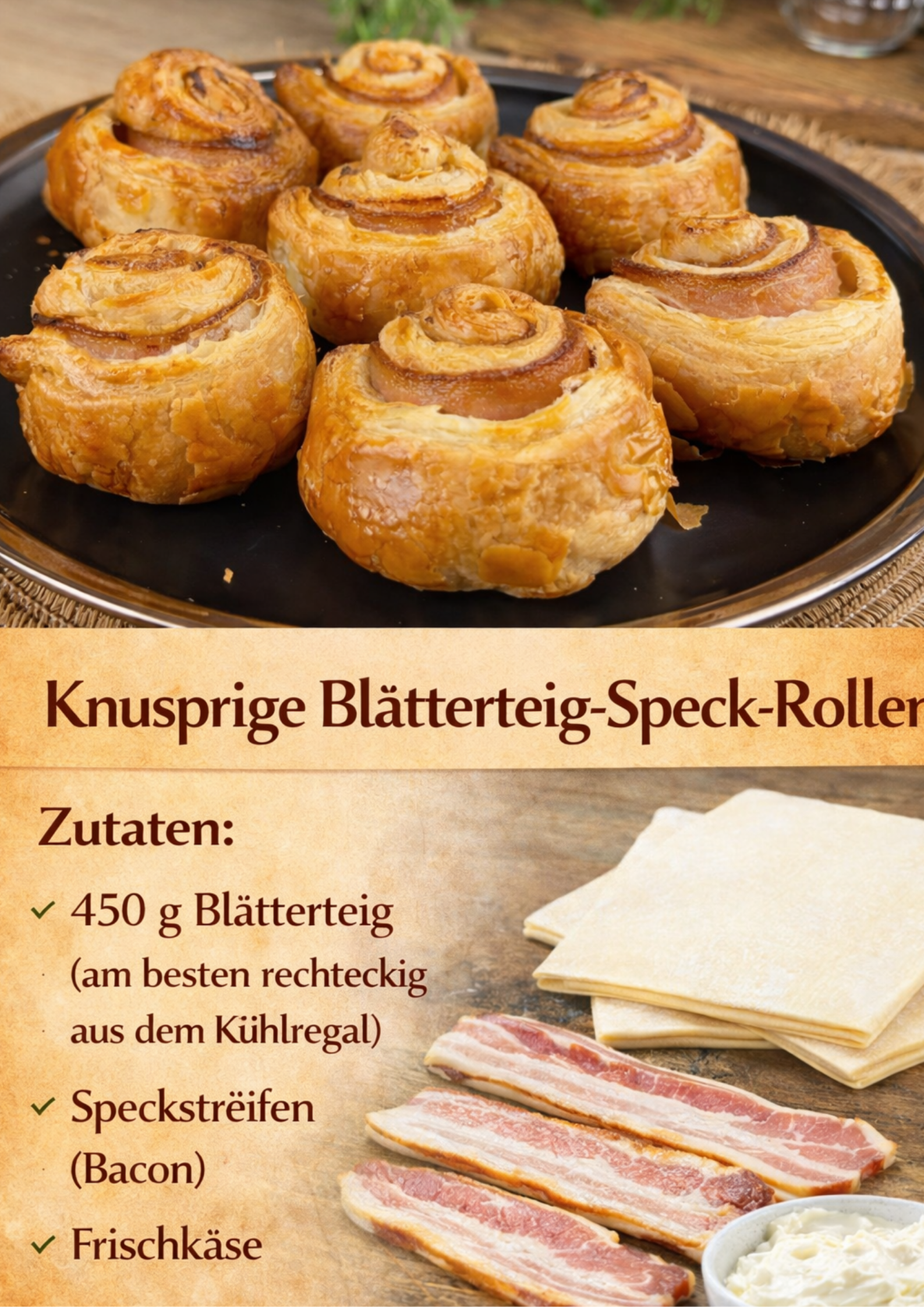 Knusprige Blätterteig-Speck-Rollen – Der perfekte Snack
