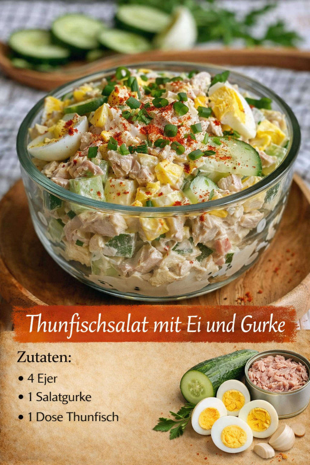 Thunfischsalat mit Ei & Gurke – cremig und herrlich leicht