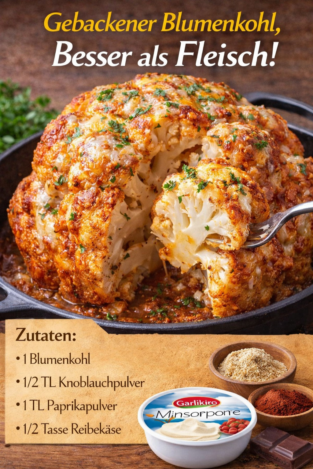 🥦✨ Gebackener Blumenkohl – besser als Fleisch!