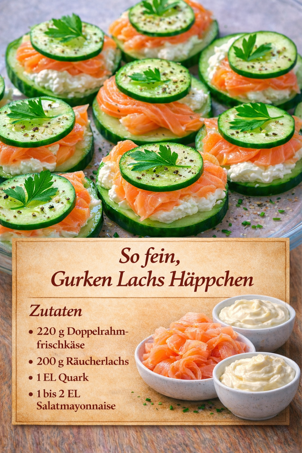 🥒🐟 Gurken-Lachs-Häppchen – fein, frisch & perfekt für jede Gelegenheit!