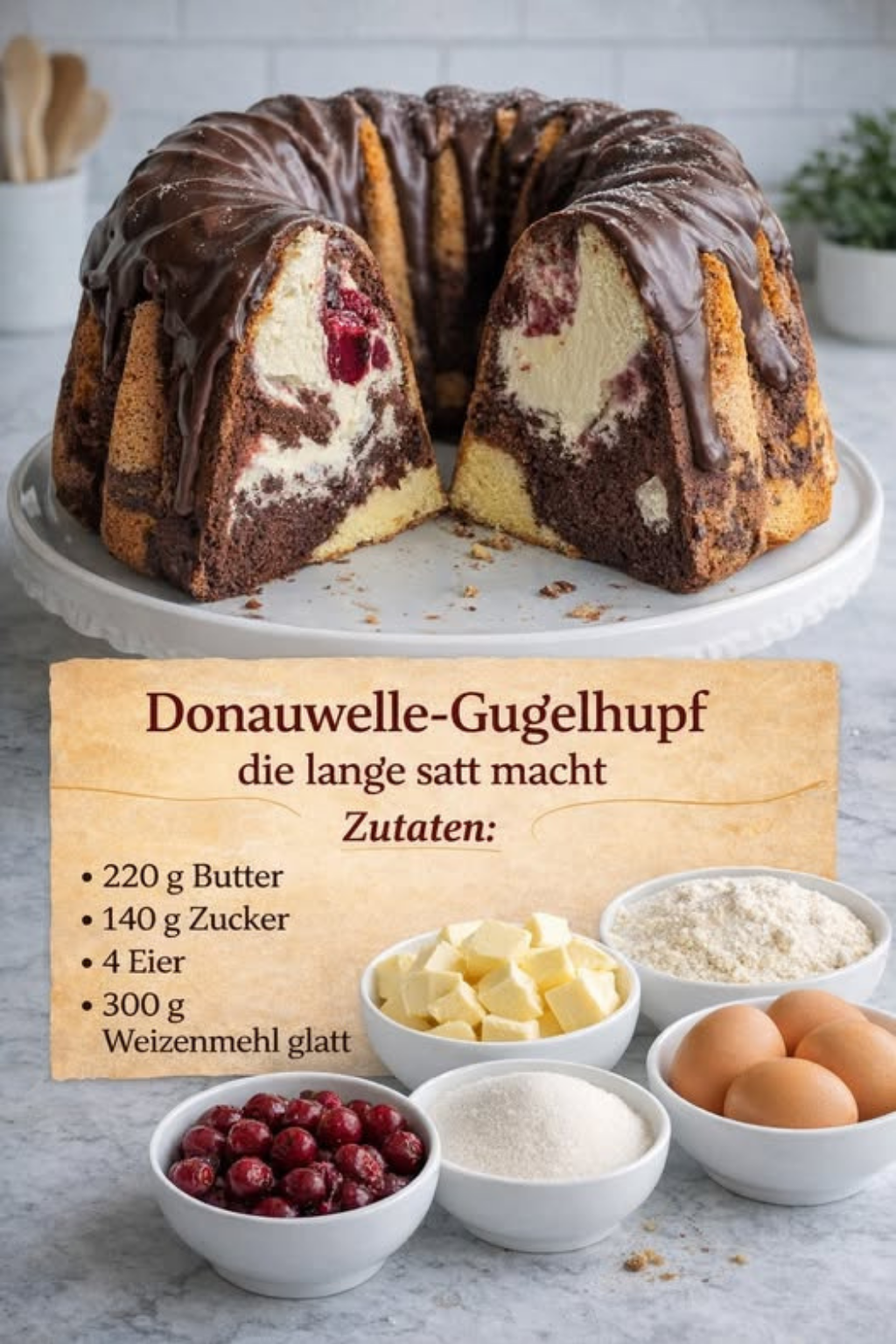 Donauwellen-Gugelhupf (saftig & klassisch)