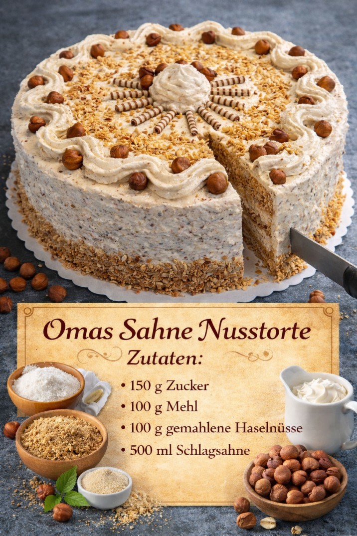 Omas Nuss-Sahnetorte – Suchtfaktor garantiert!