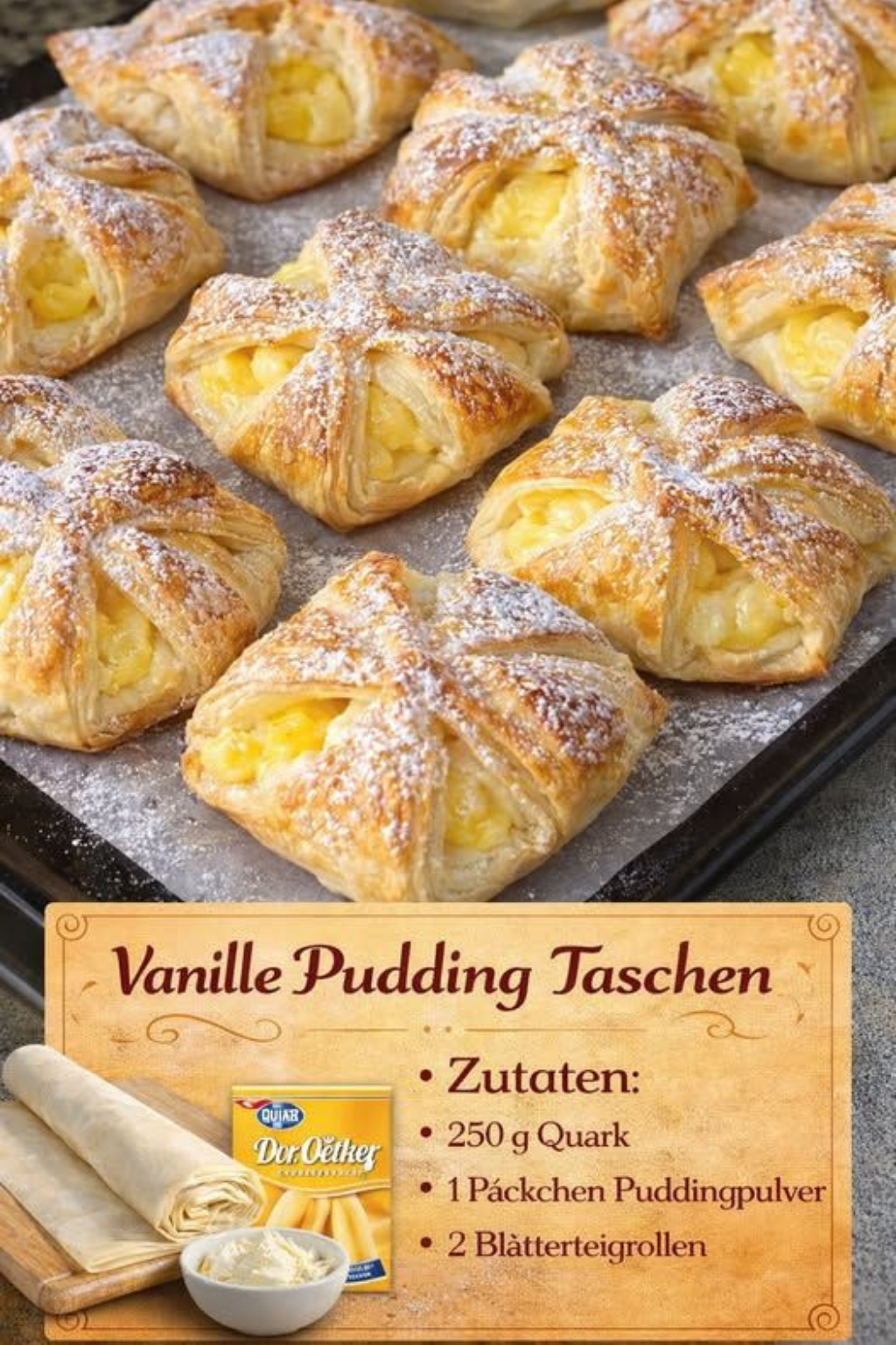 Vanille-Pudding-Taschen – zart gefüllt & einfach zum Wegnaschen