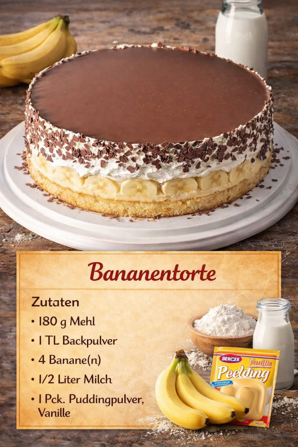 Bananentorte – unglaublich cremig und einfach himmlisch 🍌🍰