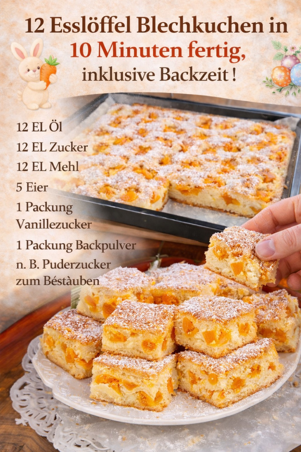 Mandarinen-Blechkuchen – in 5 Minuten bereit für den Ofen 🍊😍