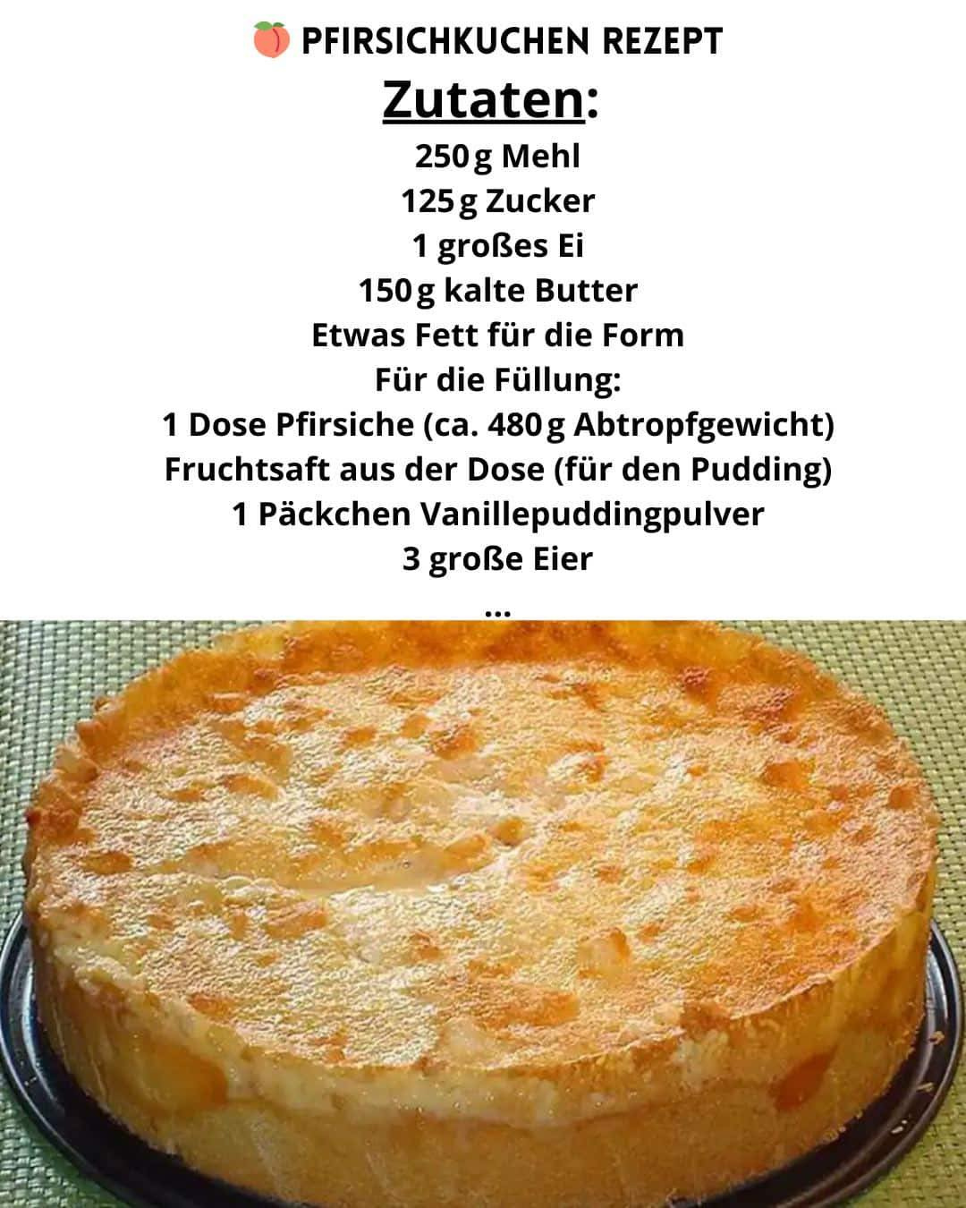 So cremig! Dieser Pfirsichkuchen mit Pudding ist einfach unwiderstehlich 😍🍑
